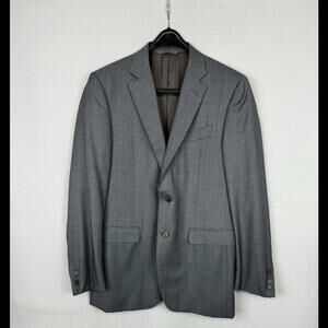 Canali Single Breasted Two Piece Wool Blazer Jacket Check Blue Size 50 R EU, 40